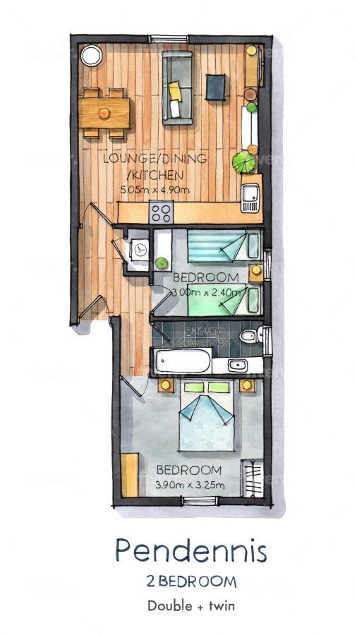 Pendennis - Bright Victorian Flat, Sea Views & Close To Beach Фалмут Екстер'єр фото